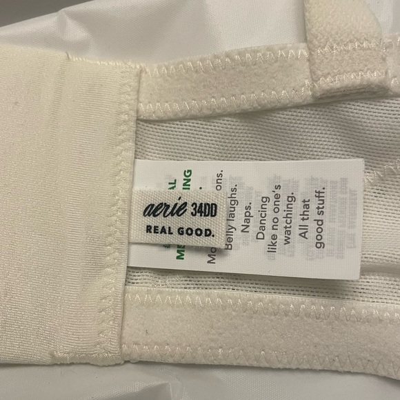 NWT Aerie Real Power Plunge Push Up Eyelash Lace Bra in Ivory Size 34DD - Picture 9 of 14